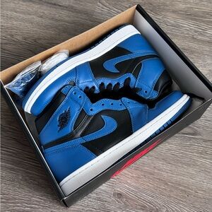 Jordan 1 Blue and Black Sneakers